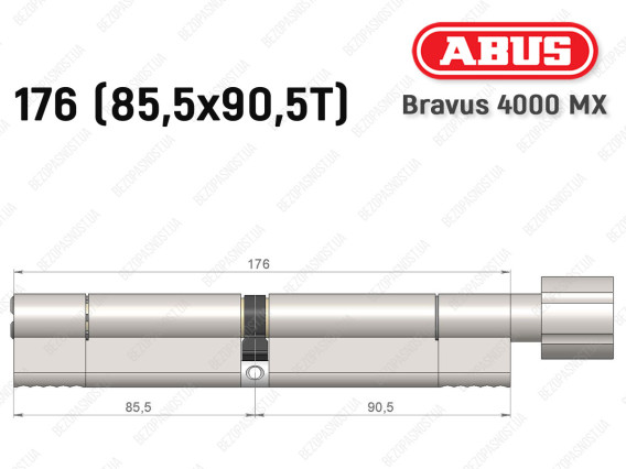 Цилиндр ABUS BRAVUS 4000 MX, с тумблером, 175 (85х90T)
