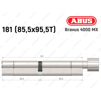 Цилиндр ABUS BRAVUS 4000 MX, с тумблером, 180 (85х95T)