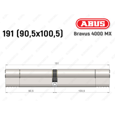 Циліндр ABUS BRAVUS 4000 MX, ключ-ключ, 190 (90х100)