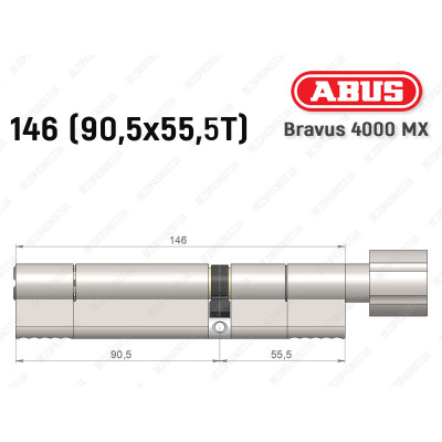 Циліндр ABUS BRAVUS 4000 MX, з тумблером, 145 (90х55T) Циліндр ABUS BRAVUS 4000 MX, з тумблером, 145 (90х55T)