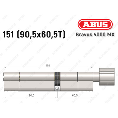 Циліндр ABUS BRAVUS 4000 MX, з тумблером, 150 (90х60T)