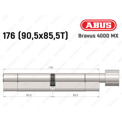 Циліндр ABUS BRAVUS 4000 MX, з тумблером, 175 (90х85T)