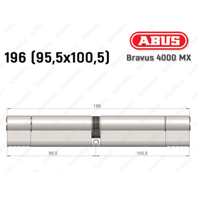 Циліндр ABUS BRAVUS 4000 MX, ключ-ключ, 195 (95х100)