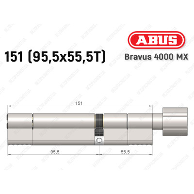 Циліндр ABUS BRAVUS 4000 MX, з тумблером, 150 (95х55T)