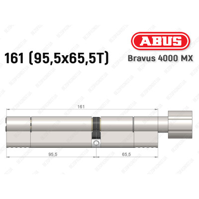 Циліндр ABUS BRAVUS 4000 MX, з тумблером, 160 (95х65T)