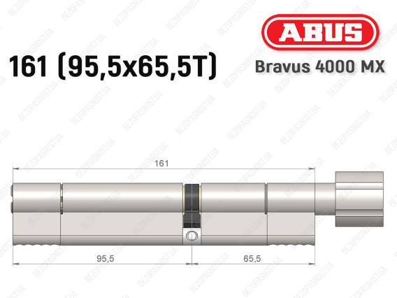 Цилиндр ABUS BRAVUS 4000 MX, с тумблером, 160 (95х65T)