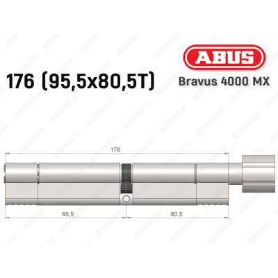 Циліндр ABUS BRAVUS 4000 MX, з тумблером, 175 (95х80T)