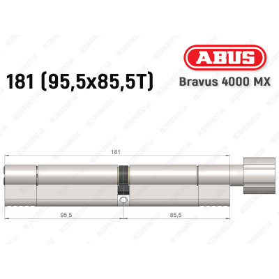 Цилиндр ABUS BRAVUS 4000 MX, с тумблером, 180 (95х85T)