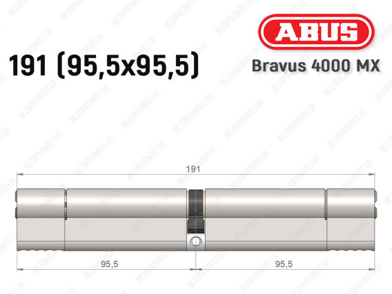 Циліндр ABUS BRAVUS 4000 MX, ключ-ключ, 190 (95х95)