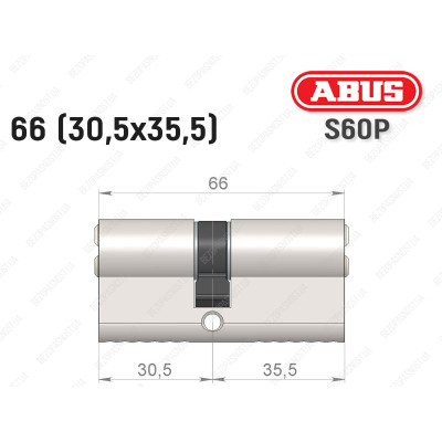 Циліндр ABUS S60P Compact, ключ-ключ, 65 мм (30х35)