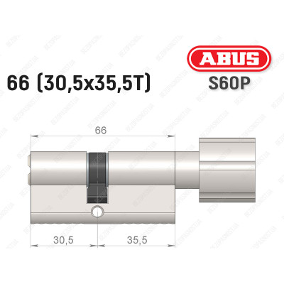 Циліндр ABUS S60P Compact, з тумблером, 65 мм (30х35Т)