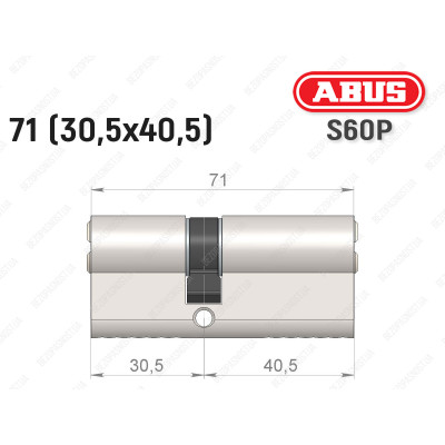 Цилиндр ABUS S60P Compact, ключ-ключ, 70 мм (30х40)