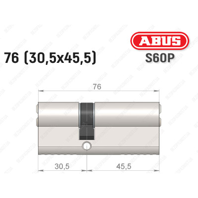 Цилиндр ABUS S60P Compact, ключ-ключ, 75 мм (30х45)