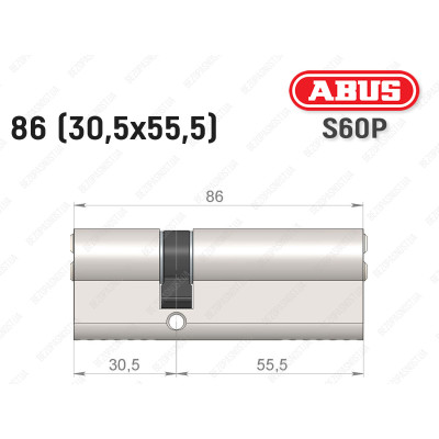 Цилиндр ABUS S60P Compact, ключ-ключ, 85 мм (30х55)