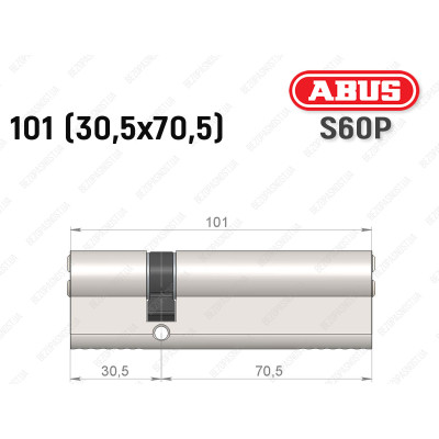 Циліндр ABUS S60P Compact, ключ-ключ, 100 мм (30х70)
