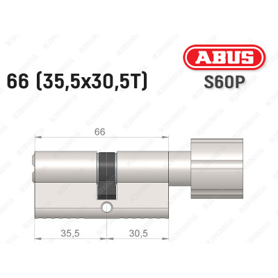 Циліндр ABUS S60P Compact, з тумблером, 65 мм (35х30Т)