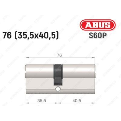 Циліндр ABUS S60P Compact, ключ-ключ, 75 мм (35х40)