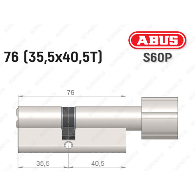 Циліндр ABUS S60P Compact, з тумблером, 75 мм (35х40Т)