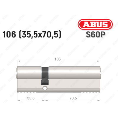 Циліндр ABUS S60P Compact, ключ-ключ, 105 мм (35х70)