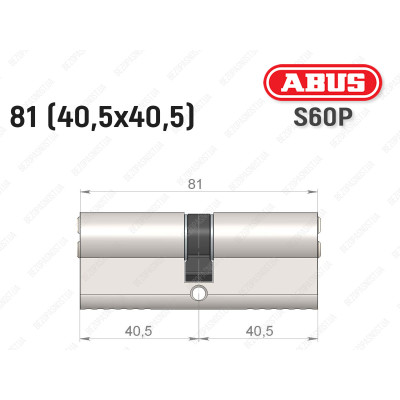Циліндр ABUS S60P Compact, ключ-ключ, 80 мм (40х40)