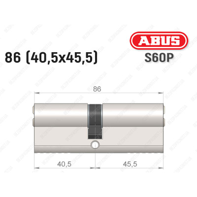 Циліндр ABUS S60P Compact, ключ-ключ, 85 мм (40х45)