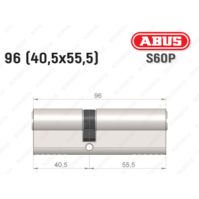Циліндр ABUS S60P Compact, ключ-ключ, 95 мм (40х55)