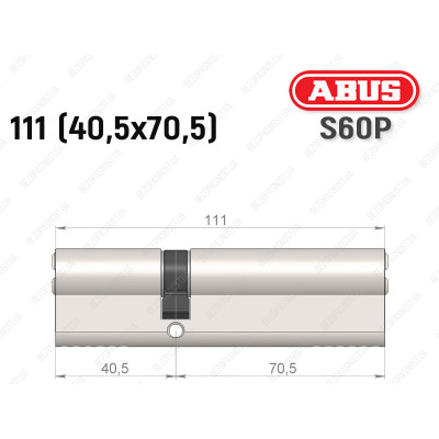 Циліндр ABUS S60P Compact, ключ-ключ, 110 мм (40х70)