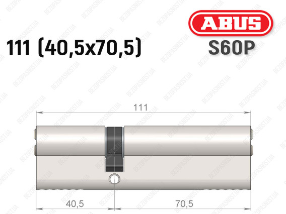 Цилиндр ABUS S60P Compact, ключ-ключ, 110 мм (40х70)