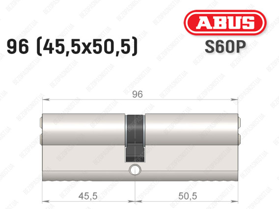 Цилиндр ABUS S60P Compact, ключ-ключ, 95 мм (45х50)