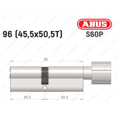 Циліндр ABUS S60P Compact, з тумблером, 95 мм (45х50Т)
