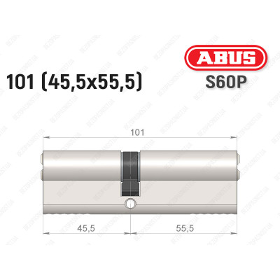 Циліндр ABUS S60P Compact, ключ-ключ, 100 мм (45х55)