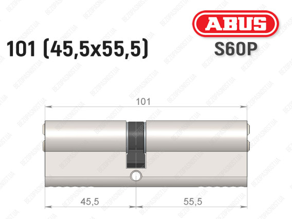 Цилиндр ABUS S60P Compact, ключ-ключ, 100 мм (45х55)