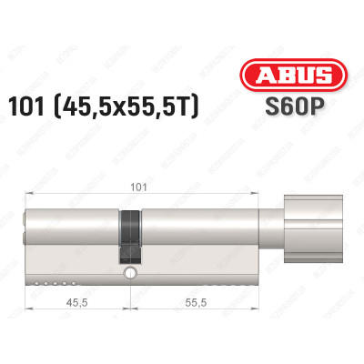 Циліндр ABUS S60P Compact, з тумблером, 100 мм (45х55Т)