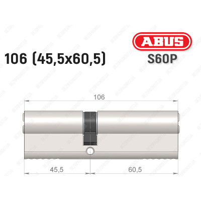 Циліндр ABUS S60P Compact, ключ-ключ, 105 мм (45х60)