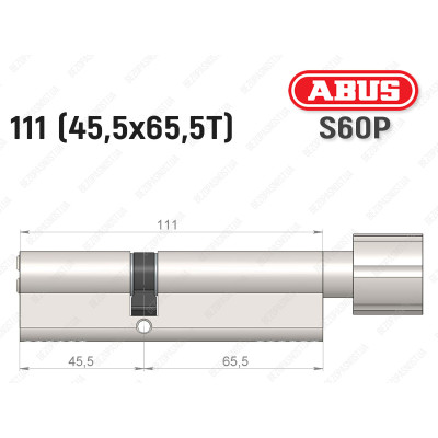 Циліндр ABUS S60P Compact, з тумблером, 110 мм (45х65Т)