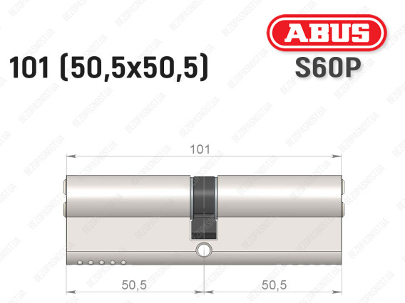 Цилиндр ABUS S60P Compact, ключ-ключ, 100 мм (50х50)