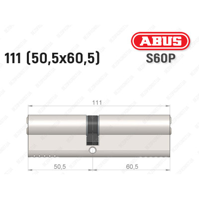 Циліндр ABUS S60P Compact, ключ-ключ, 110 мм (50х60)