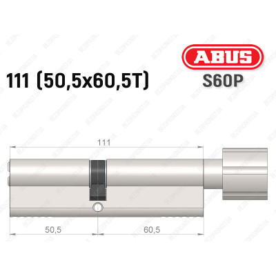 Циліндр ABUS S60P Compact, з тумблером, 110 мм (50х60Т)