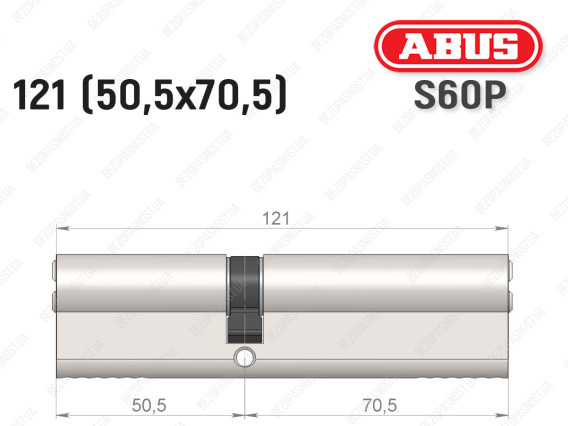 Цилиндр ABUS S60P Compact, ключ-ключ, 120 мм (50х70)