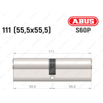 Циліндр ABUS S60P Compact, ключ-ключ, 110 мм (55х55)
