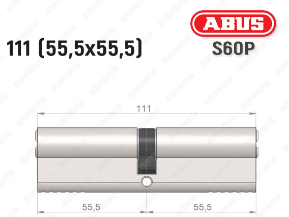 Цилиндр ABUS S60P Compact, ключ-ключ, 110 мм (55х55)