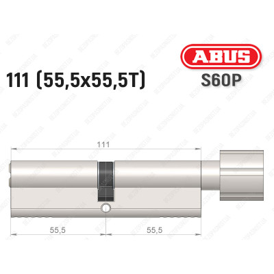 Циліндр ABUS S60P Compact, з тумблером, 110 мм (55х55Т)