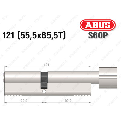 Циліндр ABUS S60P Compact, з тумблером, 120 мм (55х65Т)