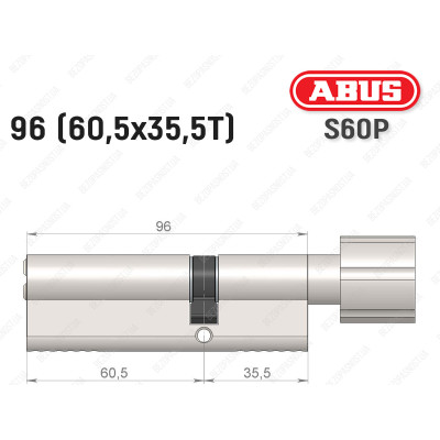 Циліндр ABUS S60P Compact, з тумблером, 95 мм (60х35Т)