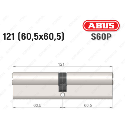 Циліндр ABUS S60P Compact, ключ-ключ, 120 мм (60х60)
