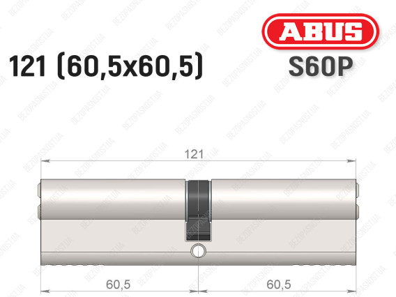 Циліндр ABUS S60P Compact, ключ-ключ, 120 мм (60х60)