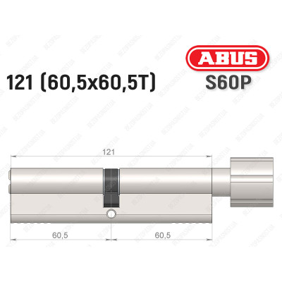 Циліндр ABUS S60P Compact, з тумблером, 120 мм (60х60Т)