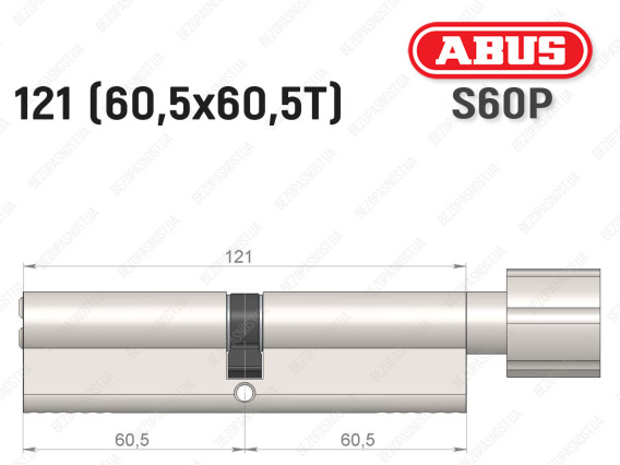 Цилиндр ABUS S60P Compact, с тумблером, 120 мм (60х60Т)