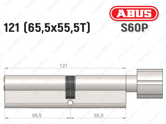 Циліндр ABUS S60P Compact, з тумблером, 120 мм (65х55Т)