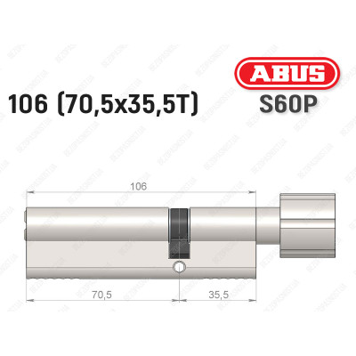 Циліндр ABUS S60P Compact, з тумблером, 105 мм (70х35Т)